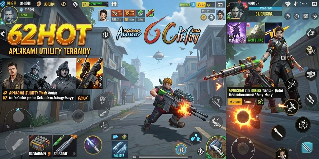 Screenshot utama 62HOT menampilkan antarmuka aplikasi Utility yang menarik.