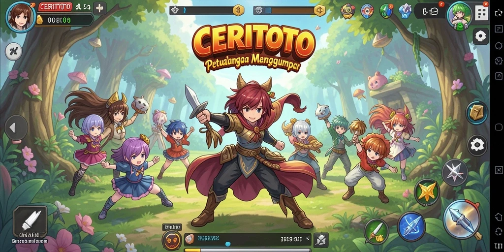 Screenshot CERITOTO menampilkan aksi seru dalam permainan Anime.