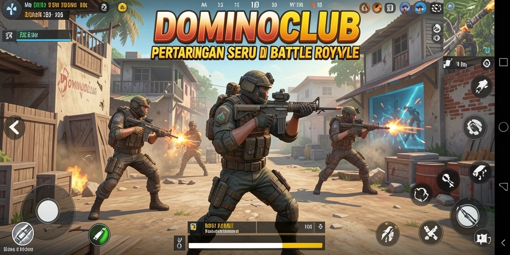 Tangkapan layar <strong>DOMINOCLUB</strong> menampilkan aksi seru dalam pertarungan Battle Royale.