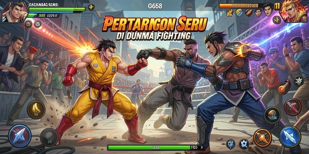 Screenshot G668 menampilkan pertarungan seru dengan efek visual yang menakjubkan.