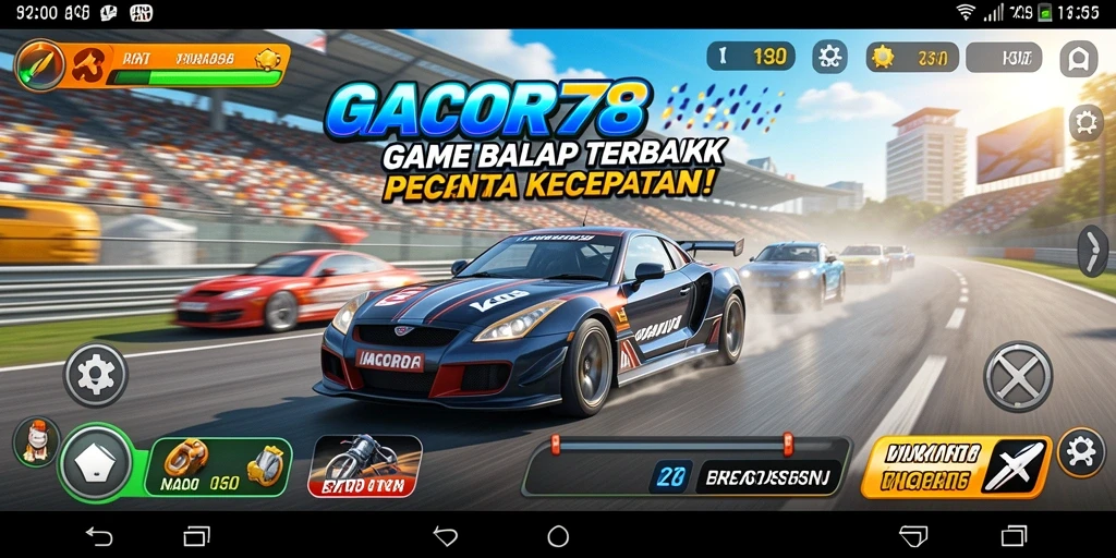 Tampilan yang mendebarkan dari gameplay balap di GACOR78.