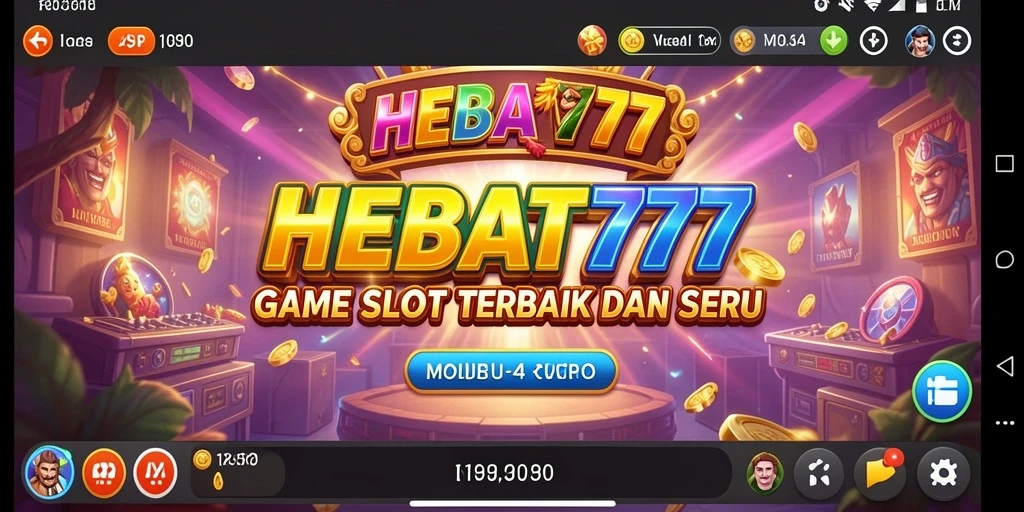 Screenshot menampilkan gameplay Slot HEBAT777 yang mengasyikkan dan penuh warna.