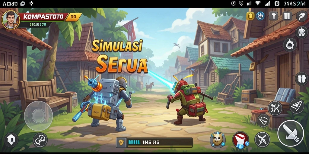 Screenshot gameplay <strong>KOMPASTOTO</strong> menampilkan aksi seru dan interaksi karakter.