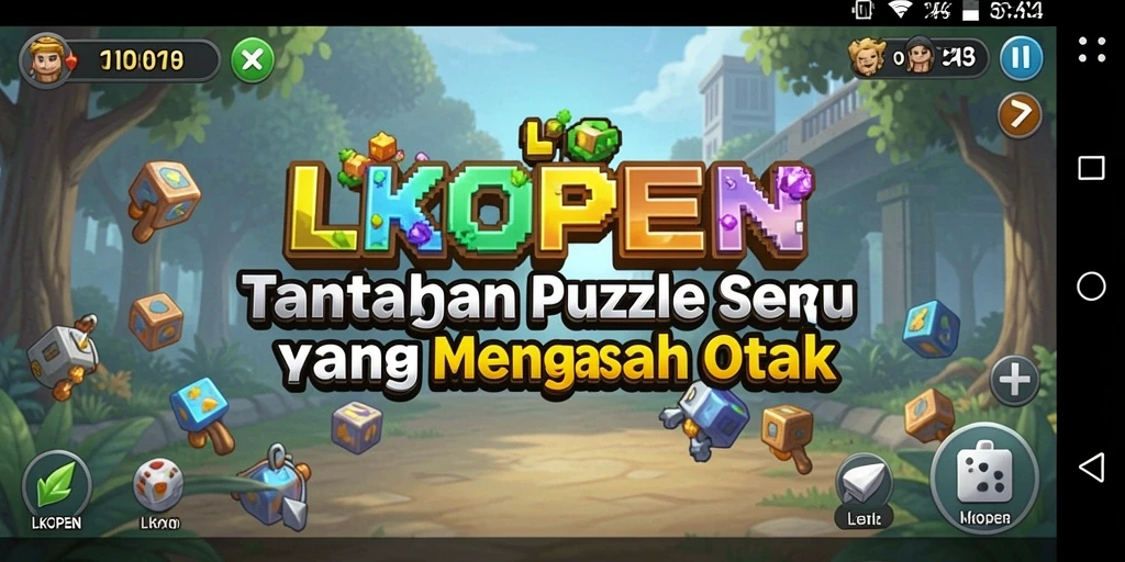 Tampilan gameplay LKOPEN dengan berbagai puzzle menantang yang harus diselesaikan.