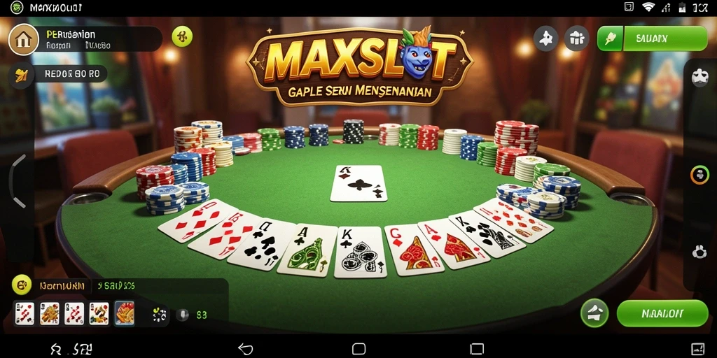 Screenshot gameplay seru dari MAXSLOT yang menampilkan momen seru Gaple.