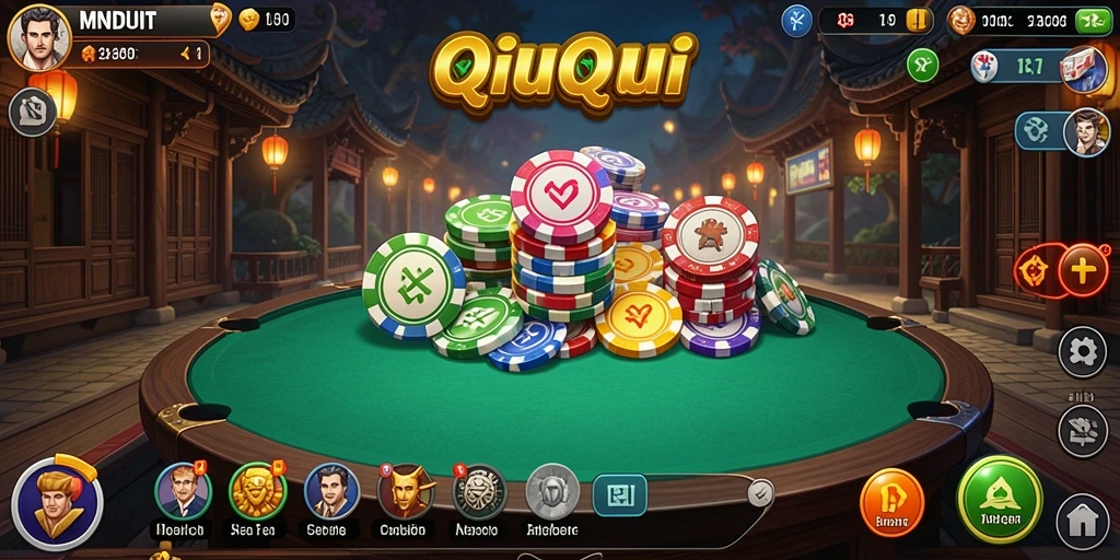 Tampilan gameplay seru di MNDUIT dengan kartu QiuQiu.