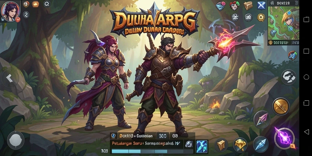 Screenshot utama NOX123 menampilkan aksi pertarungan dalam dunia ARPG yang menakjubkan.
