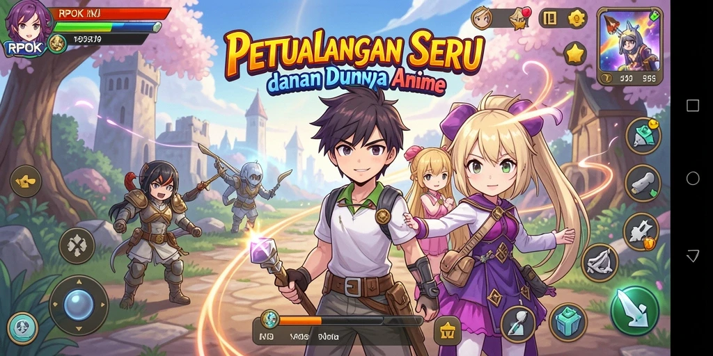 Tampilan screenshot utama RPOK dengan karakter Anime yang beraksi.