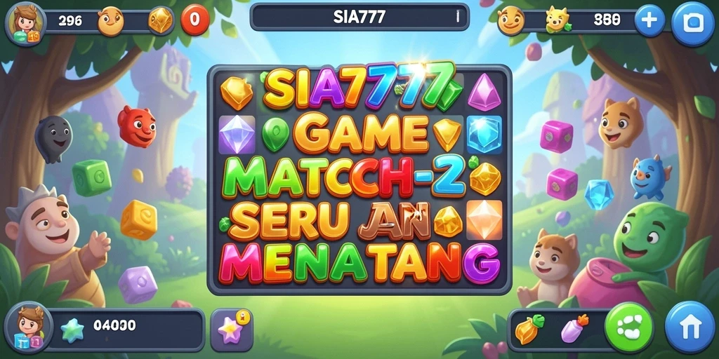 Tangkapan layar gameplay SIA777 yang menampilkan aksi Match-3 yang dinamis.