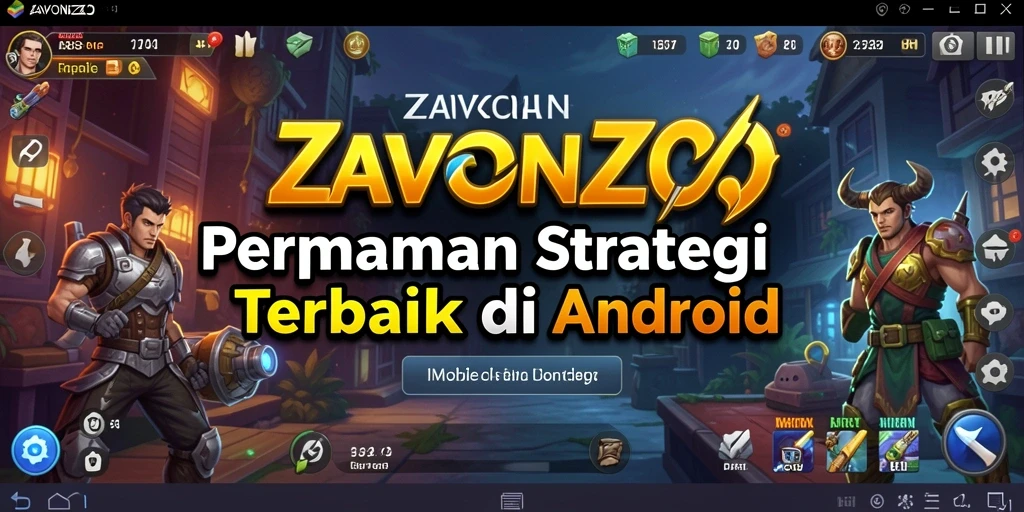 Screenshot gameplay ZAVONZO menampilkan pertempuran strategis yang mendebarkan.